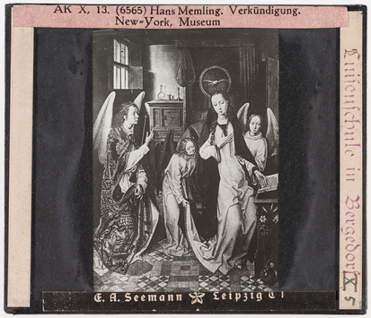 Vorschaubild Hans Memling: Verkündigung. New York, Museum (Reihe AK X, 13, Nr. 6565) 